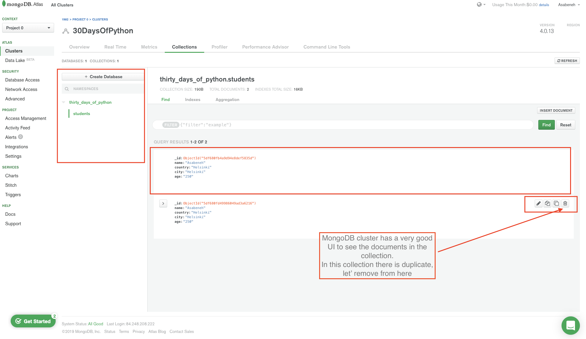 创建数据库和集合